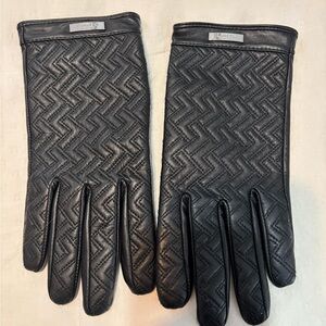 Lauren Ralph Lauren Black Quilted Leather Gloves